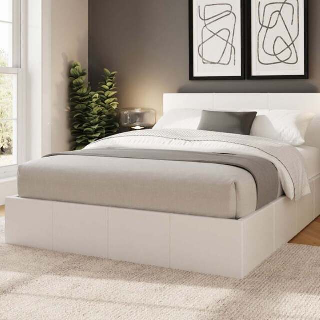 GFW Small Double White End Lift Ottoman Bed - Wilko - image 1