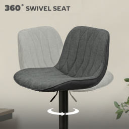 HOMCOM Charcoal Grey Modern Adjustable Swivel Bar Chair Set of 2 - Wilko - thumbnail 7