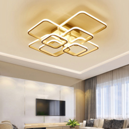 Living and Home White 8 Light Square LED Ceiling Light with Remote - Size: 20 x 93 x 70cm - Wilko - thumbnail 7