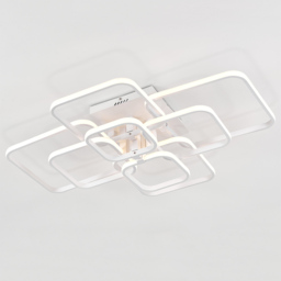 Living and Home White 8 Light Square LED Ceiling Light with Remote - Size: 20 x 93 x 70cm - Wilko - thumbnail 5