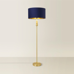 ValueLight Marissa Navy Blue Velvet Gold Inner Shade Gold Stacked Ball LED Floor Lamp - Size: 145 x 45 x 45cm - ValueLights - Wilko - thumbnail 6