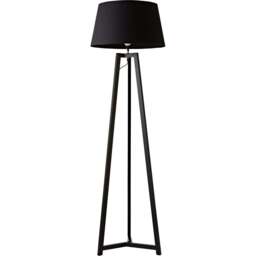 ValueLights Lottie Black Fabric Tapered Shade Black Wood Tripod LED Floor Lamp - Size: 148 x 45 x 45cm - Wilko - thumbnail 1