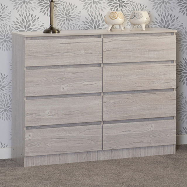 Seconique Malvern 8 Drawer Urban Snow Chest of Drawers - White - Wilko