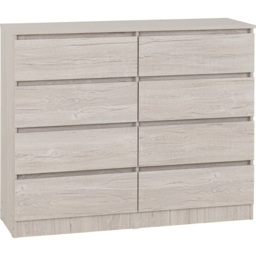 Seconique Malvern 8 Drawer Urban Snow Chest of Drawers - White - Wilko - thumbnail 3