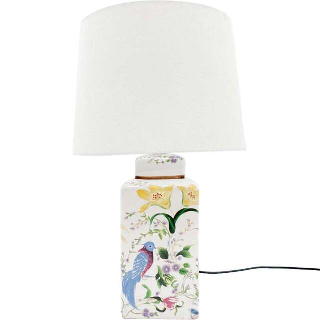 Acacia Home White Ceramic Table Lamp with Shade 41cm - Size: 41 x 36 x 30cm - Multi - Wilko - image 1