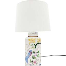 Acacia Home White Ceramic Table Lamp with Shade 41cm - Size: 41 x 36 x 30cm - Multi - Wilko - thumbnail 1