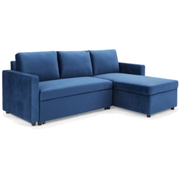 Home Detail Dorset Small Double Sleeper Blue Velvet Pull Out Sofa Bed with Storage - Size: 3 Seater - Wilko - thumbnail 6