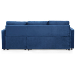 Home Detail Dorset Small Double Sleeper Blue Velvet Pull Out Sofa Bed with Storage - Size: 3 Seater - Wilko - thumbnail 5
