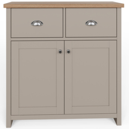 GFW Lancaster 2 Door 2 Drawer Grey Compact Sideboard - Size: 35 x 79 x 81cm - Wilko - thumbnail 4