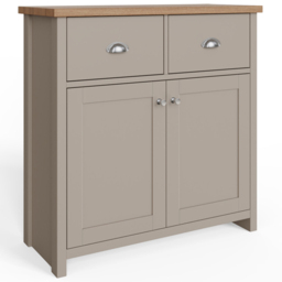 GFW Lancaster 2 Door 2 Drawer Grey Compact Sideboard - Size: 35 x 79 x 81cm - Wilko - thumbnail 3