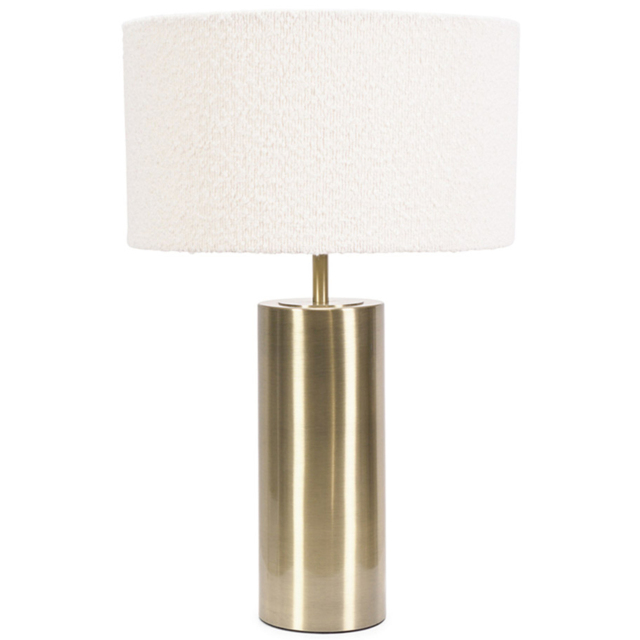 ValueLights Lexy Reni Cream Boucle and Antique Brass Shade Touch LED Table Lamp - Size: 55 x 35 x 35cm - Gold - Wilko - image 1
