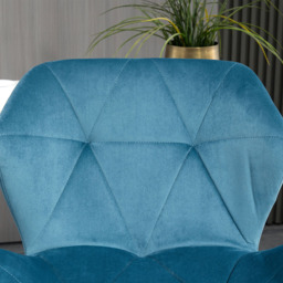Portland Blue Luxurious Velvet Touch Bar Stool Set of 2 - Wilko - thumbnail 4
