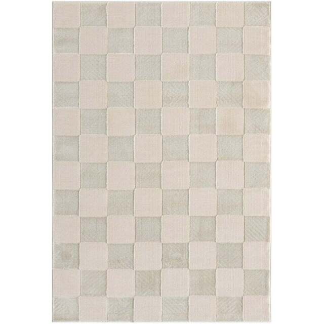 Desire Rugs Vellure Cream Metallic Sheen Grid Design Rug 120 x 170cm - Size: 170 x 120 x 1.1cm - Wilko - image 1