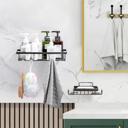 H&O Direct Shower Caddy Set of 4 - Size: 6 x 32.5 x 13.5cm - Black - Wilko - thumbnail 3