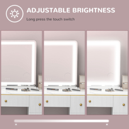 HOMCOM White LED Vanity Mirror with 10X Magnification and USB Port 80 x 62cm - Size: 10.5 x 73 x 87cm - Wilko - thumbnail 7