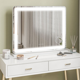 HOMCOM White LED Vanity Mirror with 10X Magnification and USB Port 80 x 62cm - Size: 10.5 x 73 x 87cm - Wilko - thumbnail 5
