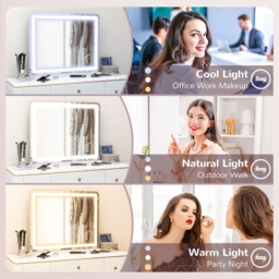 HOMCOM White LED Vanity Mirror with 10X Magnification and USB Port 80 x 62cm - Size: 10.5 x 73 x 87cm - Wilko - thumbnail 6