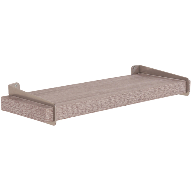 Core Products Keer Grey Oak Effect Chunky Shelf with Slide On Metal Brackets 60cm - Size: 19.5 x 60 x 3.8cm - Wilko - image 1