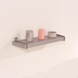 Core Products Keer Grey Oak Effect Chunky Shelf with Slide On Metal Brackets 60cm - Size: 19.5 x 60 x 3.8cm - Wilko - thumbnail 3