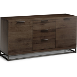 Julian Bowen Brooklyn 2 Door 3 Drawer Dark Oak Sideboard - Size: 45 x 150 x 76cm - Brown - Wilko - thumbnail 3