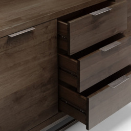 Julian Bowen Brooklyn 2 Door 3 Drawer Dark Oak Sideboard - Size: 45 x 150 x 76cm - Brown - Wilko - thumbnail 7