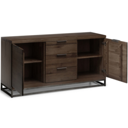 Julian Bowen Brooklyn 2 Door 3 Drawer Dark Oak Sideboard - Size: 45 x 150 x 76cm - Brown - Wilko - thumbnail 5
