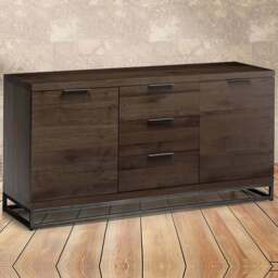 Julian Bowen Brooklyn 2 Door 3 Drawer Dark Oak Sideboard - Size: 45 x 150 x 76cm - Brown - Wilko