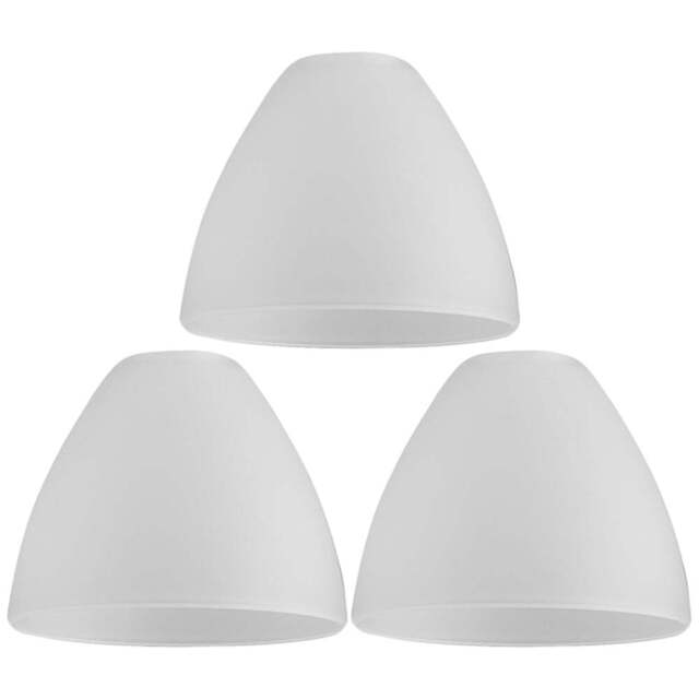 ValueLights Fusion Glass Bowl Shaped Shade 3 Pack - Size: 11 x 13.5 x 13.5cm - White - Wilko - image 1