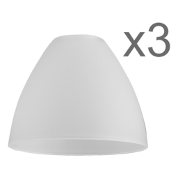ValueLights Fusion Glass Bowl Shaped Shade 3 Pack - Size: 11 x 13.5 x 13.5cm - White - Wilko - thumbnail 3