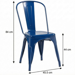 FWStyle Blue Gloss Metal Chair 4 Pack - Size: Set of 4 - Wilko - thumbnail 7