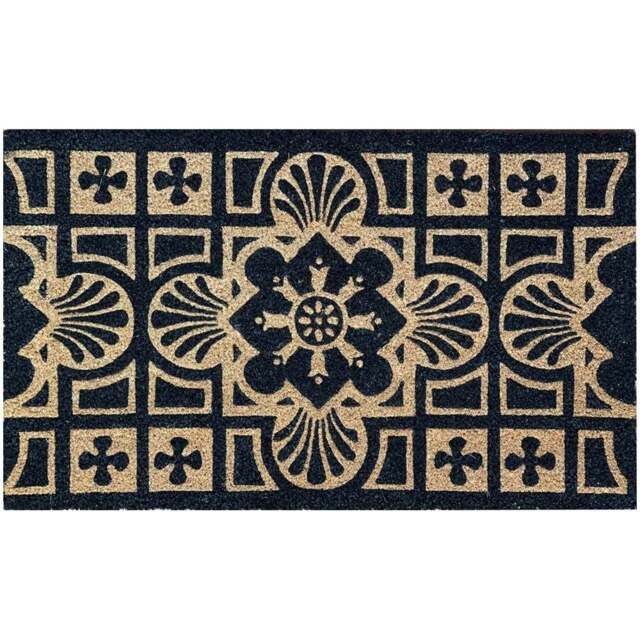 RHS Gertrude Jekyll Tile Latex Backed Door Mat 45 x 75cm - Size: 45 x 75 x 1.5cm - Black - Wilko - image 1