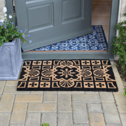 RHS Gertrude Jekyll Tile Latex Backed Door Mat 45 x 75cm - Size: 45 x 75 x 1.5cm - Black - Wilko - thumbnail 3