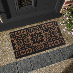 RHS Gertrude Jekyll Tile Latex Backed Door Mat 45 x 75cm - Size: 45 x 75 x 1.5cm - Black - Wilko - thumbnail 5