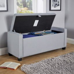 Home Source Verona Grey Fabric Storage Ottoman Chest - Size: 42 x 110 x 40cm - Wilko - thumbnail 7