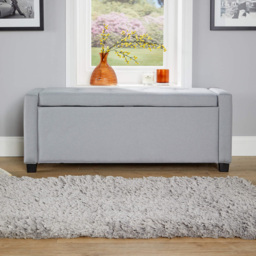 Home Source Verona Grey Fabric Storage Ottoman Chest - Size: 42 x 110 x 40cm - Wilko - thumbnail 5