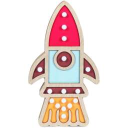 ValueLights Rocket LED Children's Nursery Table Lamp - Size: 24 x 13.5 x 2.8cm - Multi - Wilko - thumbnail 1