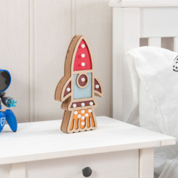 ValueLights Rocket LED Children's Nursery Table Lamp - Size: 24 x 13.5 x 2.8cm - Multi - Wilko - thumbnail 3