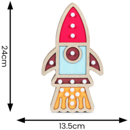 ValueLights Rocket LED Children's Nursery Table Lamp - Size: 24 x 13.5 x 2.8cm - Multi - Wilko - thumbnail 7