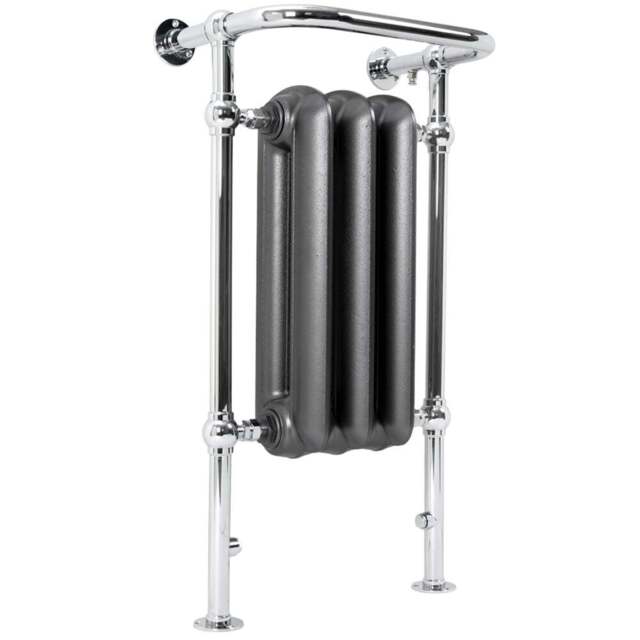 Terma 1217BTU Raw Metal and Chrome Heated Towel Rail 900 x 490mm - Size: 90 x 49 x 31.5cm - Multi - Wilko - image 1