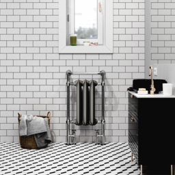 Terma 1217BTU Raw Metal and Chrome Heated Towel Rail 900 x 490mm - Size: 90 x 49 x 31.5cm - Multi - Wilko - thumbnail 6
