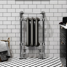 Terma 1217BTU Raw Metal and Chrome Heated Towel Rail 900 x 490mm - Size: 90 x 49 x 31.5cm - Multi - Wilko - thumbnail 3