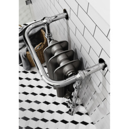 Terma 1217BTU Raw Metal and Chrome Heated Towel Rail 900 x 490mm - Size: 90 x 49 x 31.5cm - Multi - Wilko - thumbnail 7