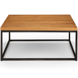Julian Bowen Brooklyn Oak Square Coffee Table - Size: 90 x 90 x 40cm - Brown - Wilko - thumbnail 4