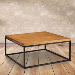 Julian Bowen Brooklyn Oak Square Coffee Table - Size: 90 x 90 x 40cm - Brown - Wilko - thumbnail 1