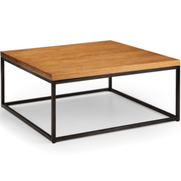 Julian Bowen Brooklyn Oak Square Coffee Table - Size: 90 x 90 x 40cm - Brown - Wilko - thumbnail 3