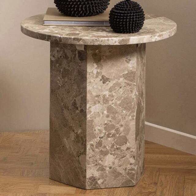Florence Naxos Brown Marble Side Table - Furniture To Go - Wilko - image 1