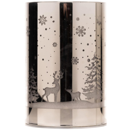 Shatchi Forest Scene Silver Christmas Decorated Vase Lamp 13cm - Size: 13 x 10 x 9cm - Wilko - thumbnail 3