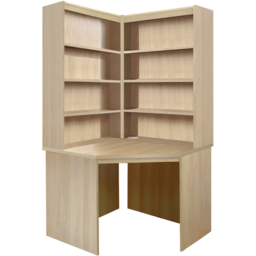 R White Cabinets Corner 8 Shelf Computer Desk with Hutch Set Brown - Size: 182.8 x 94 x 54cm - Wilko - thumbnail 3