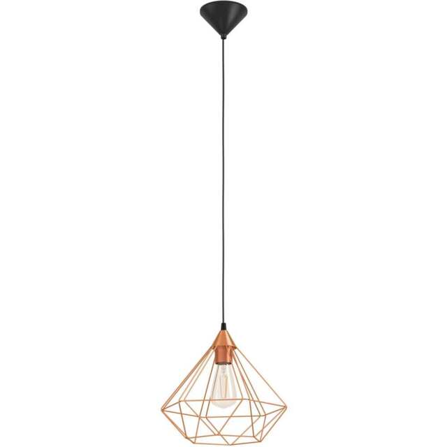 EGLO Tarbes Copper Geo Pendant Light - Size: 32.5 x 32.5 x 110.0cm - Wilko