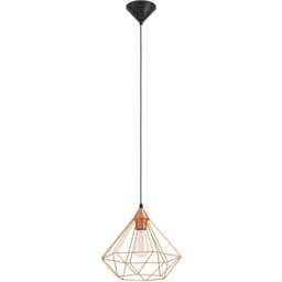 EGLO Tarbes Copper Geo Pendant Light - Size: 32.5 x 32.5 x 110.0cm - Wilko - thumbnail 1